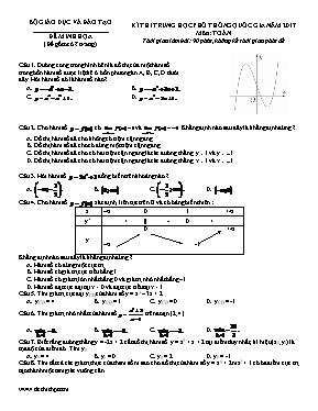Đề ôn tập môn Toán - Đề 3